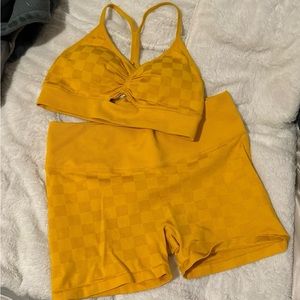 New Joylab yellow spandex workout set